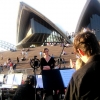 Sound check on the Opera House forecourt